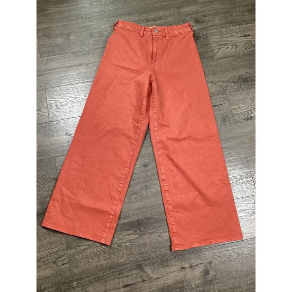Universal Thread Womens Wide Leg Pants Size 4 Rust Orange Casual Wear Y2K Style - Picture 1 of 8